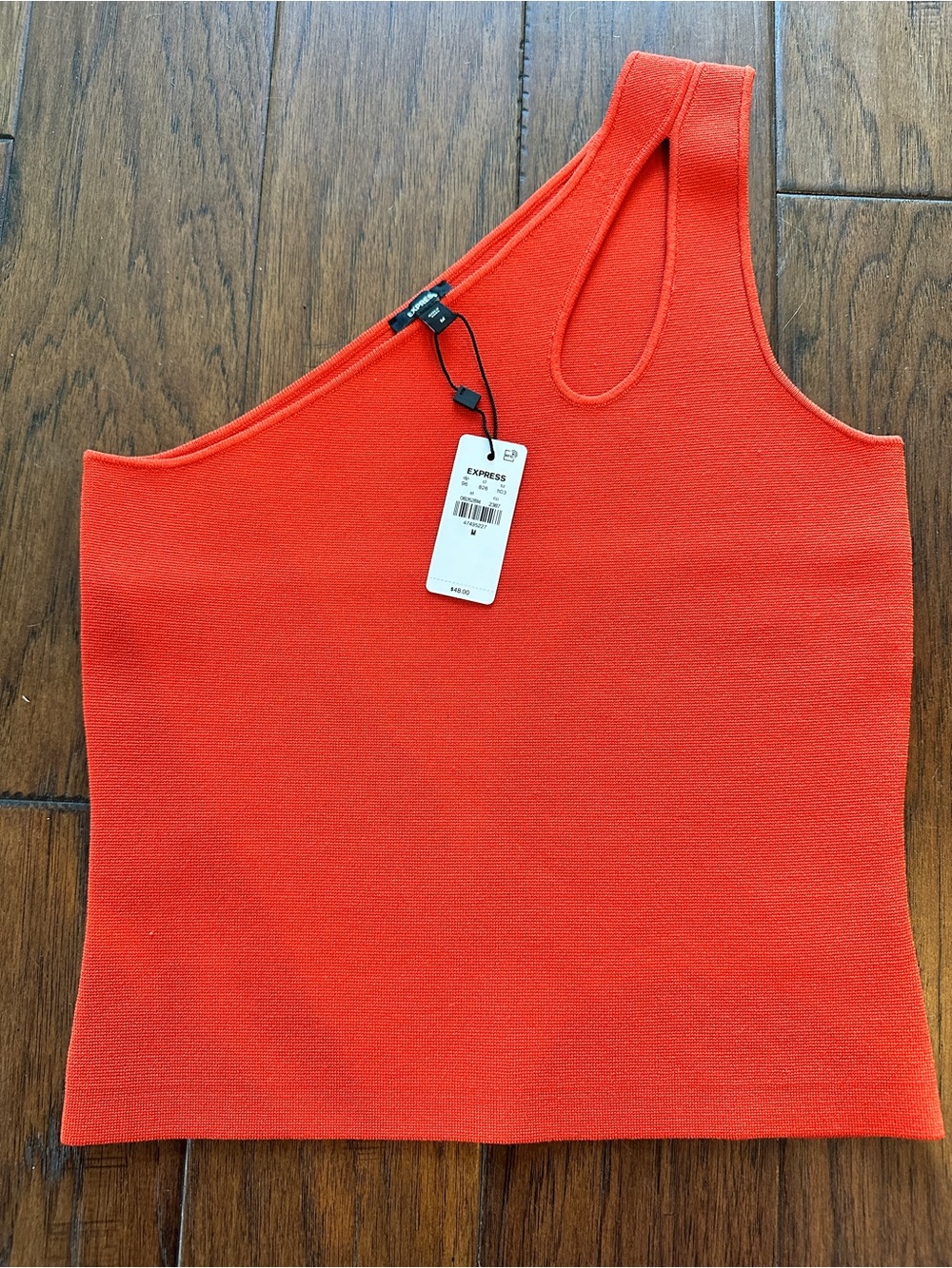 NWT Express One Shoulder Cutout Knit Tank Stretch M $48 Salsa